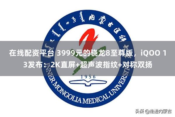 在线配资平台 3999元的骁龙8至尊版，iQOO 13发布：2K直屏+超声波指纹+对称双扬