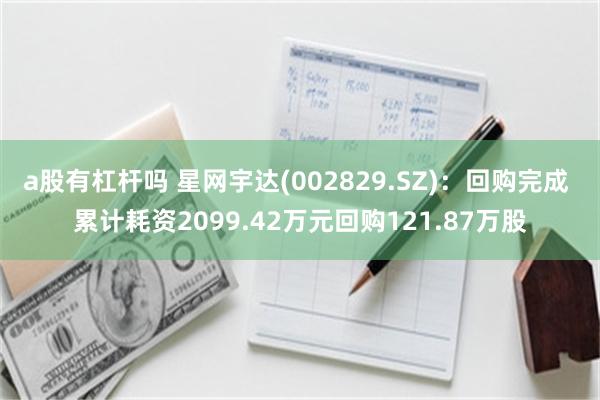 a股有杠杆吗 星网宇达(002829.SZ)：回购完成 累计耗资2099.42万元回购121.87万股