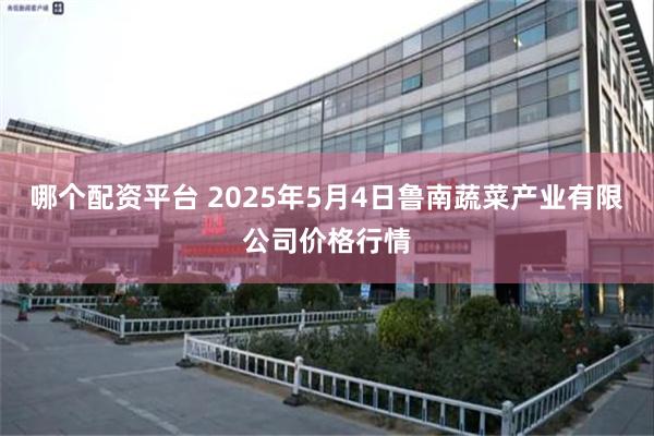 哪个配资平台 2025年5月4日鲁南蔬菜产业有限公司价格行情