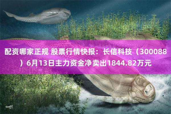 配资哪家正规 股票行情快报：长信科技（300088）6月13日主力资金净卖出1844.82万元