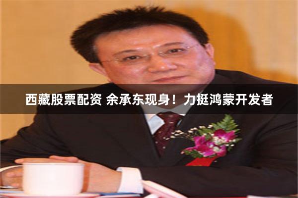 西藏股票配资 余承东现身！力挺鸿蒙开发者