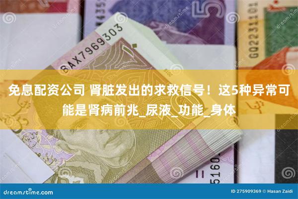 免息配资公司 肾脏发出的求救信号！这5种异常可能是肾病前兆_尿液_功能_身体